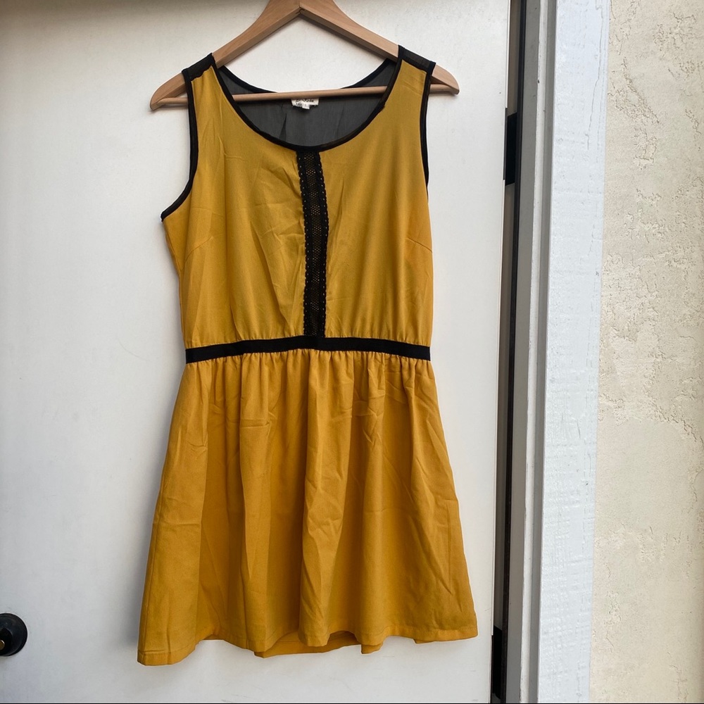 Love Riche - yellow dress with sheer black back